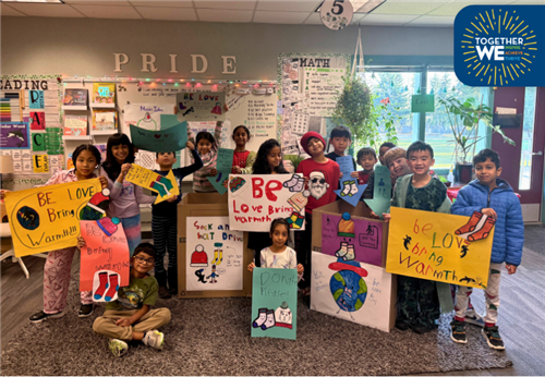  Cedar Wood Elementary collects 600 items for Helping Hands Project Organization